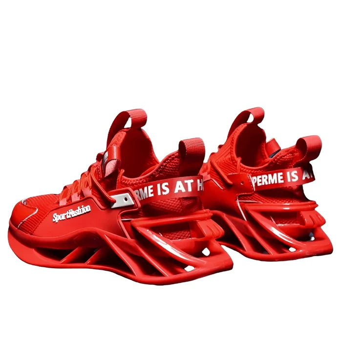 Crimson Vortex Blade Sneakers