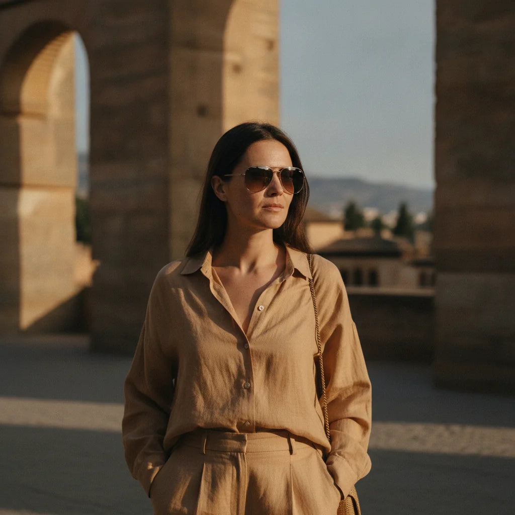 Granada Sunglasses by The Outlier - worn by model