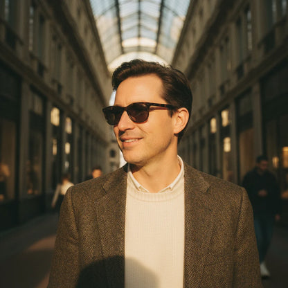 Brussels Sunglasses by The Outlier - worn by model