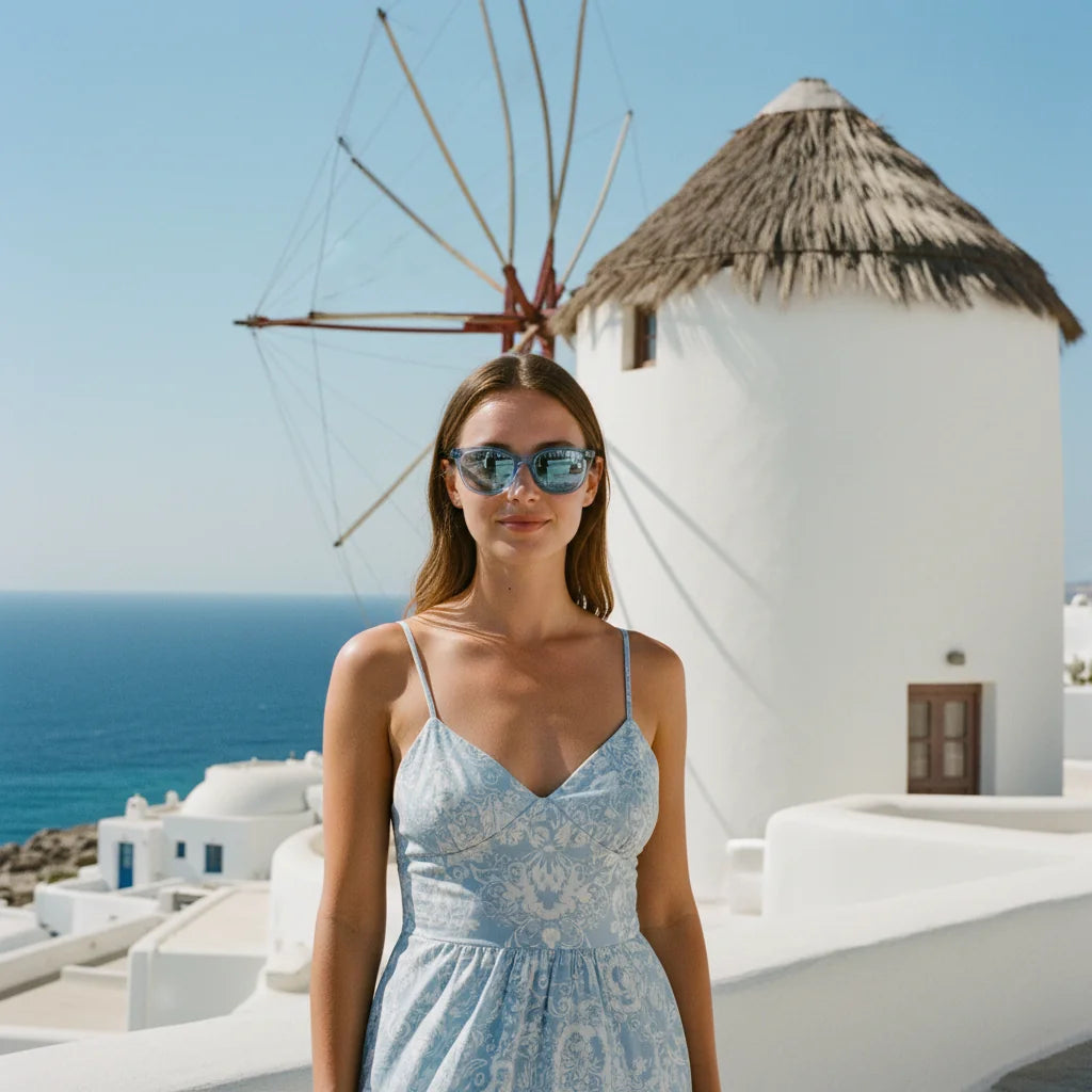 Mykonos Sunglasses by The Outlier - worn by model