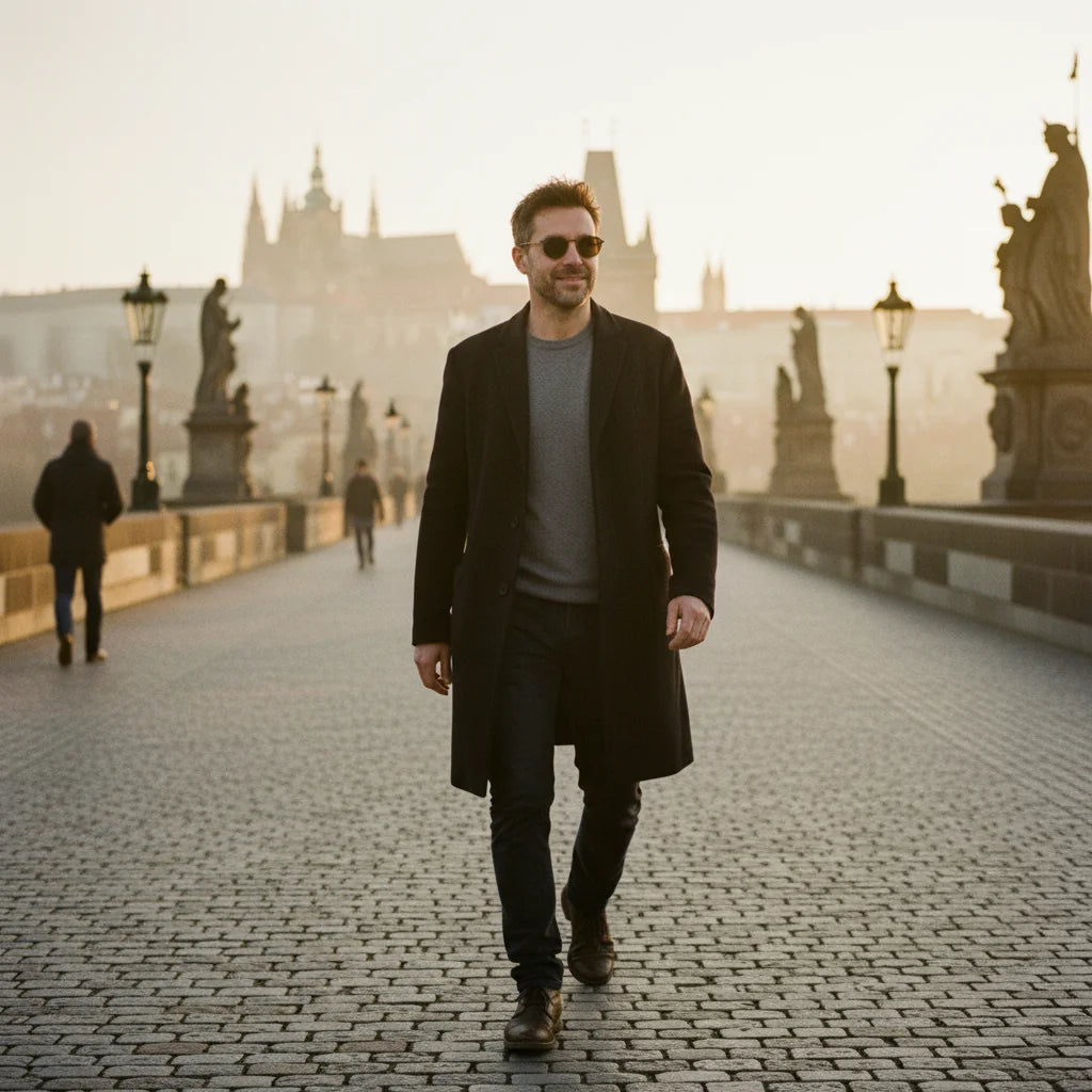 Praha Sunglasses by The Outlier - worn by model