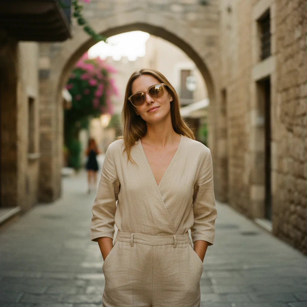 Rhodes Sunglasses by The Outlier - worn by model