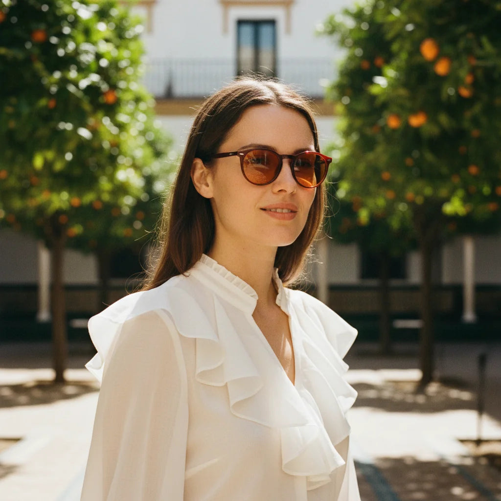 Sevilla Sunglasses by The Outlier - worn by model